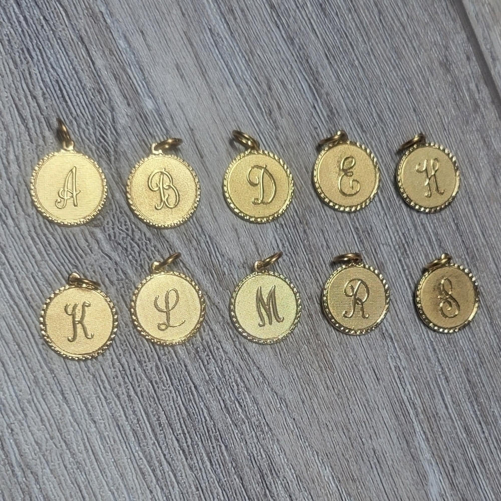 Moon & Lola Dalton Gold Toned Initial Pendant A, B, E, H, K, L, M, or R